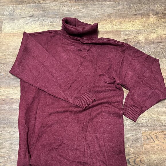 NWT - Senfure Turtleneck Sweater Dress - Oversized size L Burgendy - Picture 2 of 5